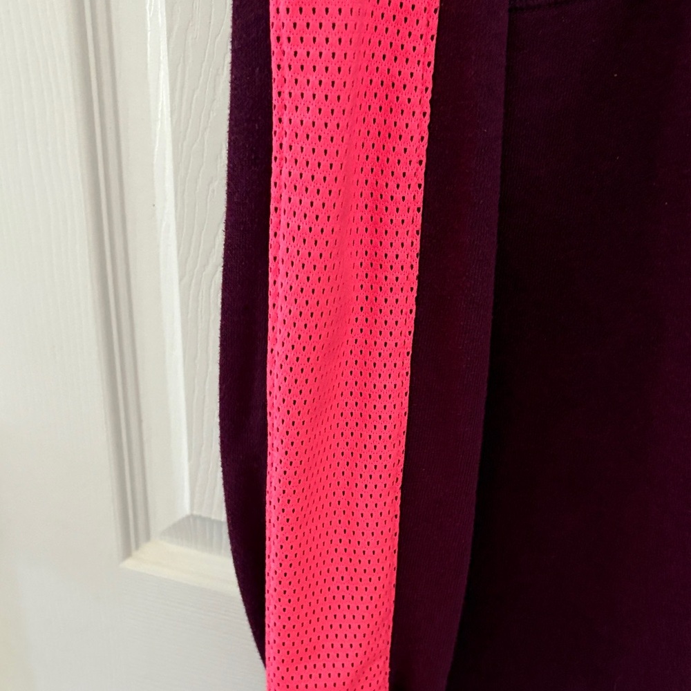 PINK Victoria Secret Maroon/Mesh Sweatshirt - Picture 4 of 7